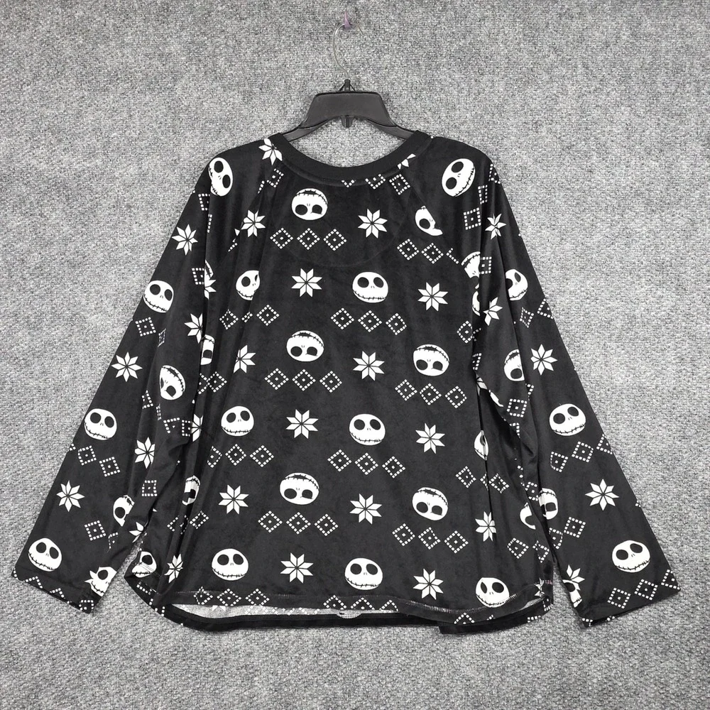 Disney Womens 3X Nightmare Before Christmas Sleep Shirt Black Jack Skellington - Picture 2 of 8